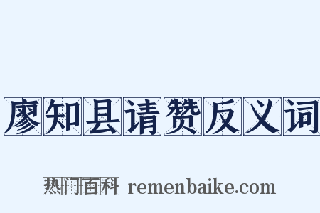 廖知县请赞反义词是什么意思的图片